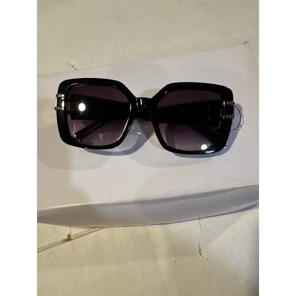 SUNGLASSES HIGH FASHION Tortoiseshell TEXTURED LINKED TEMPLES UV 400 Protection